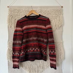 Joseph Red Print Crewneck Sweater